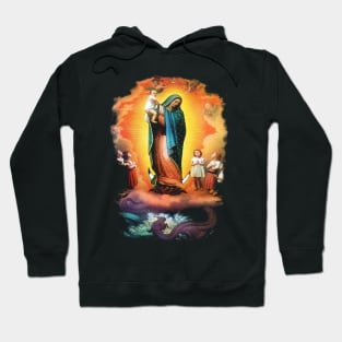 Our Lady of Guadalupe Virgin Mary Mexico Mexican Protect the Unborn Pro Life Hoodie